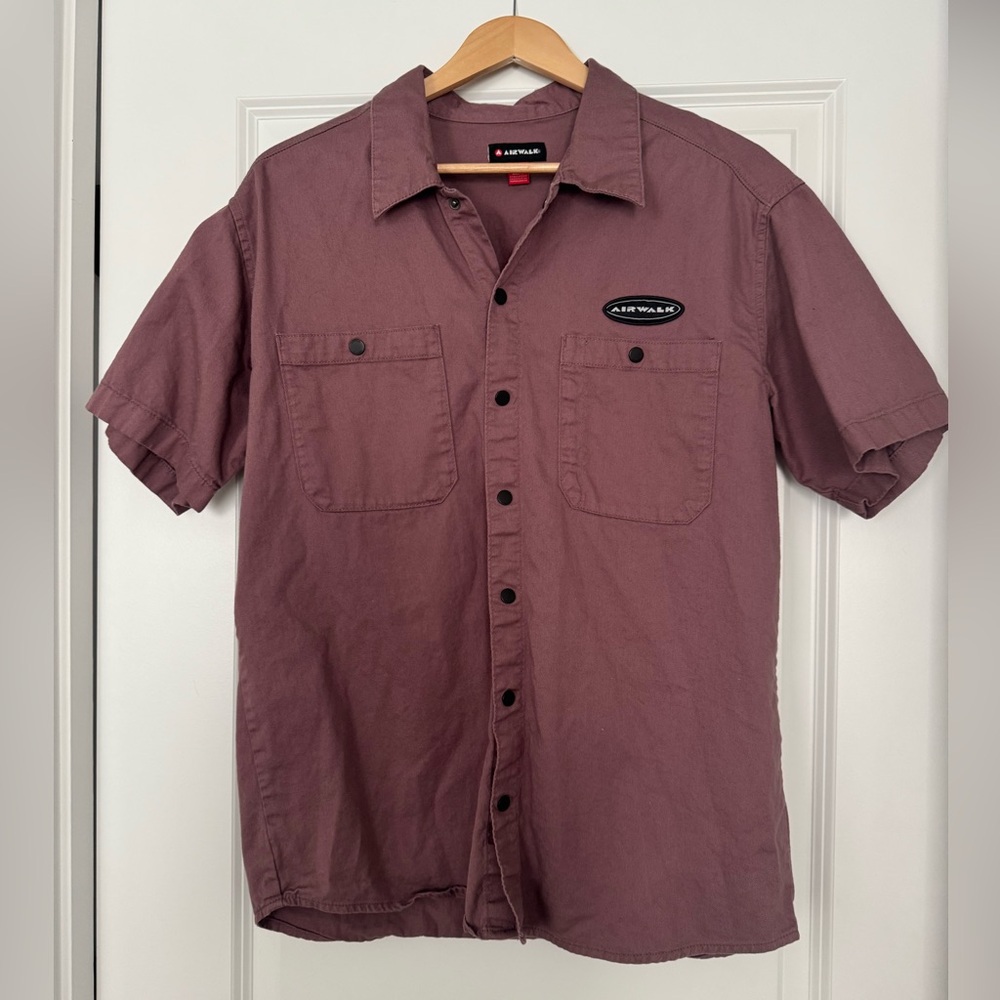 Airwalk burgundy button up shirt